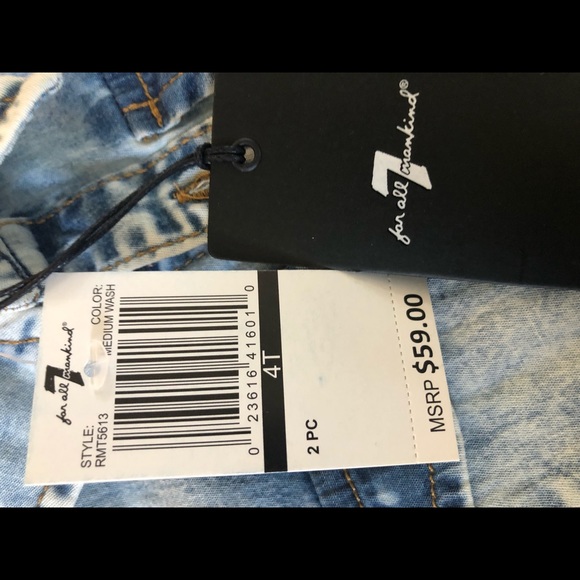 Boy 4T 7 For All Mankind denim shirt Khaki joggers - Picture 5 of 6